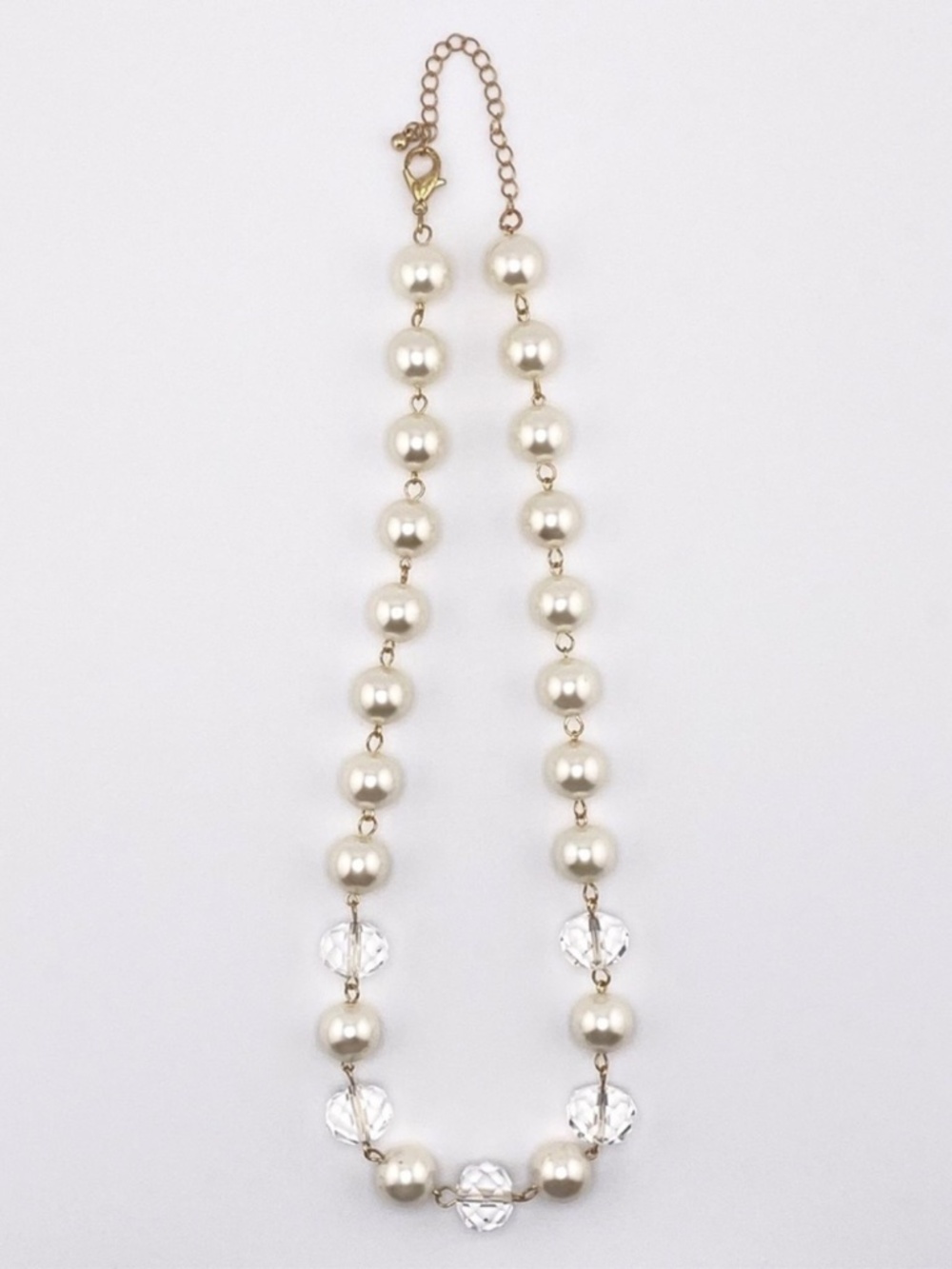 Faux Pearl Gold Tone Necklace
